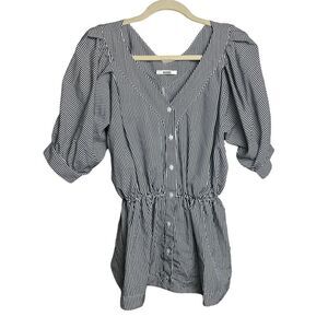 Snidel Black and White Striped Top O/S